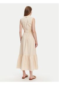 TwinSet - TWINSET Sukienka codzienna 251TT2101 Beżowy Regular Fit. Okazja: na co dzień. Kolor: beżowy. Materiał: bawełna. Typ sukienki: proste. Styl: casual