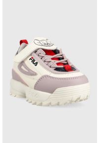 Fila sneakersy dziecięce Disruptor kolor fioletowy. Nosek buta: okrągły. Zapięcie: rzepy. Kolor: fioletowy. Materiał: guma #2