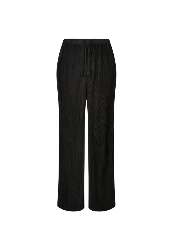 Urban Classics - Spodnie Damskie Plisse. Kolor: czarny. Długość: długie