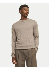 Jack & Jones - Jack&Jones Sweter Merino 12216817 Szary Regular Fit. Kolor: szary. Materiał: wełna