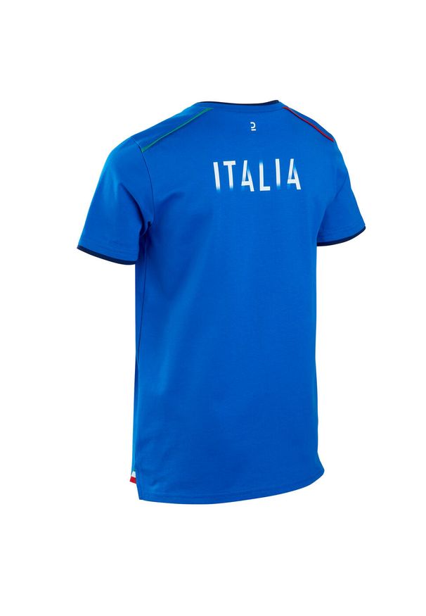 KIPSTA - Koszulka do piłki nożnej dla dzieci Kipsta FF100 Włochy 2024. Kolor: niebieski. Materiał: bawełna, materiał. Sport: piłka nożna