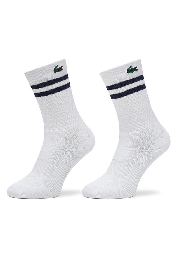 Skarpety długie Lacoste. Kolor: biały