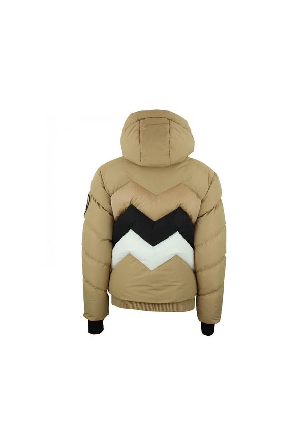 PEAK MOUNTAIN - Damska odpinana kurtka puchowa Peak Mountain. Kolor: beżowy, wielokolorowy, brązowy. Materiał: puch. Sezon: zima. Sport: narciarstwo