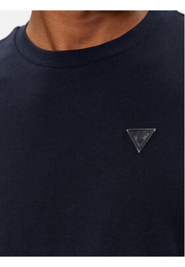 Guess T-Shirt F3GI00 K8HM0 Granatowy Regular Fit. Kolor: niebieski. Materiał: bawełna