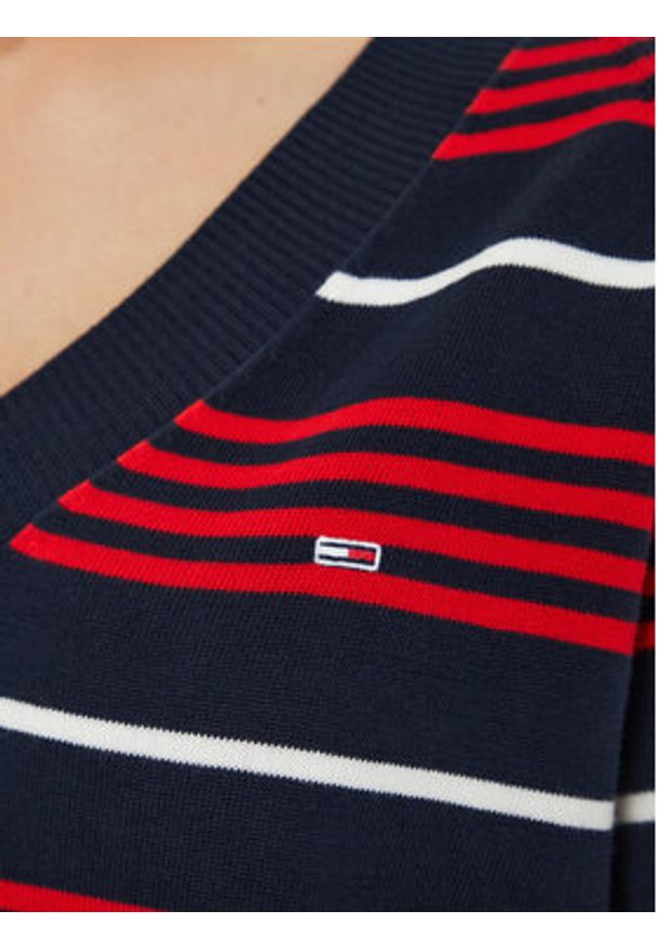 Tommy Jeans Sweter DW0DW18652 Granatowy Relaxed Fit. Kolor: niebieski. Materiał: bawełna