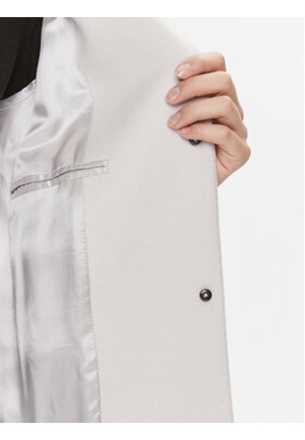 Calvin Klein Płaszcz wełniany Essential K20K206877 Écru Regular Fit. Materiał: wełna