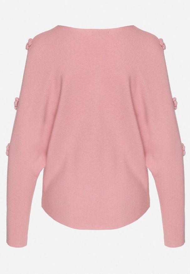 Born2be - Ciemnoróżowy Sweter z Wiskozą i Wycięciami przy Rękawach Evancia. Okazja: na spotkanie biznesowe, na co dzień, do pracy. Kolor: różowy. Materiał: wiskoza. Styl: elegancki, biznesowy, klasyczny, casual