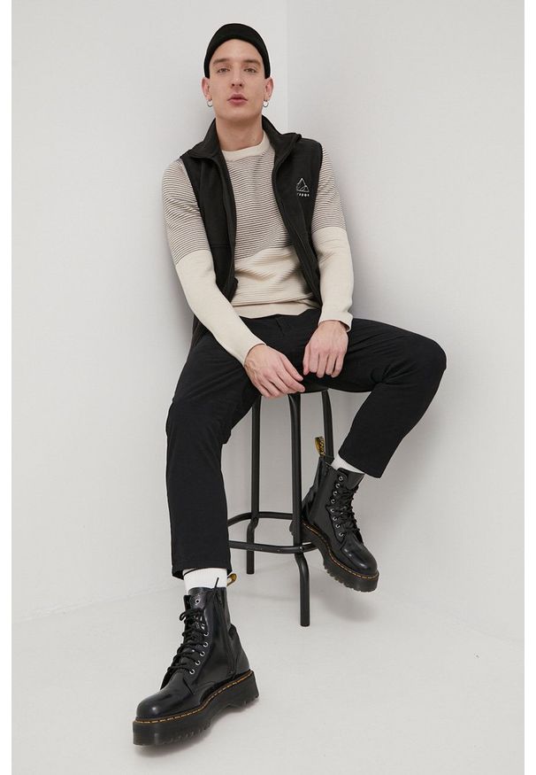 Only & Sons Spodnie męskie kolor czarny dopasowane. Kolor: czarny. Materiał: bawełna, tkanina. Wzór: gładki