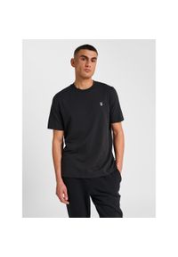 Hummel koszulka męska bawełniana logo haftowane hml Pulse T-shirt. Kolor: czarny. Materiał: bawełna. Wzór: haft. Sport: fitness #1