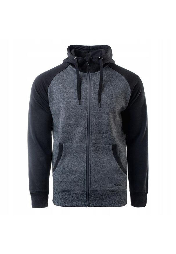 Rozpinana bluza z kapturem dla mężczyzn Hi-tec Selan. Typ kołnierza: kaptur. Kolor: szary. Sport: fitness