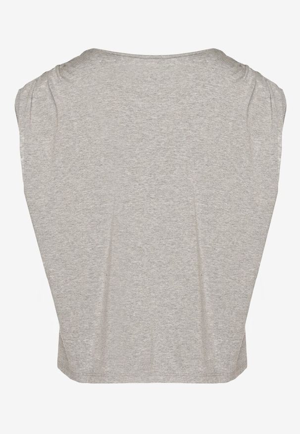 Born2be - Szara Bluzka z Wiskozy Bez Rękawów Mavalese. Okazja: na co dzień. Kolor: szary. Materiał: wiskoza. Długość rękawa: bez rękawów. Styl: elegancki, klasyczny, casual