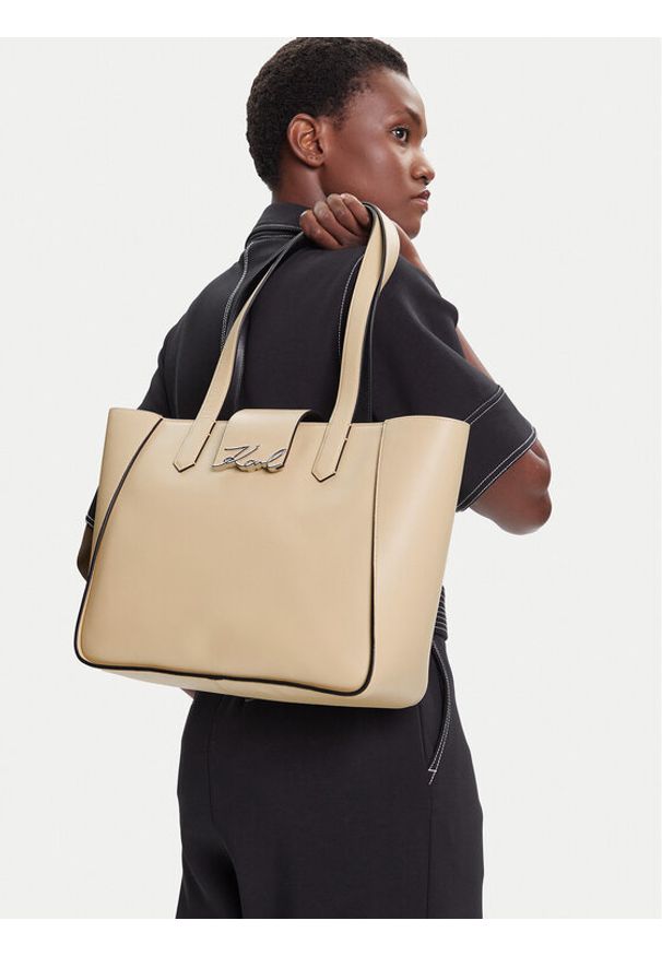 Karl Lagerfeld - KARL LAGERFELD Torebka A3W30133 Beżowy. Kolor: beżowy. Materiał: skórzane