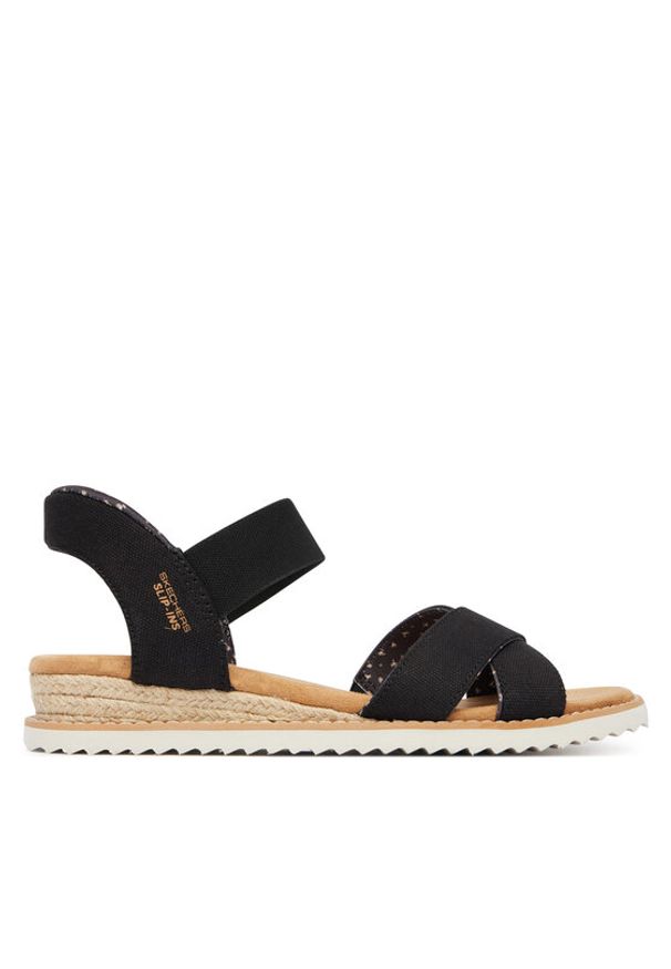 skechers - Skechers Sandały BOBS Desert Kiss - Golden Lily 114418/BLK Czarny. Kolor: czarny. Materiał: materiał
