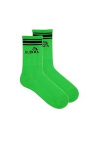 Skarpety sportowe Kubota sportowe 2 Limonkowo-czarne. Kolor: zielony. Materiał: elastan, poliamid, bawełna