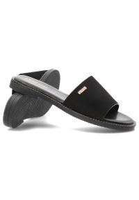 Big-Star - Czarne Klapki Big Star Modne Obuwie Damskie. Okazja: na co dzień. Kolor: czarny. Materiał: zamsz. Wzór: aplikacja. Sezon: lato. Styl: casual, klasyczny, elegancki #8