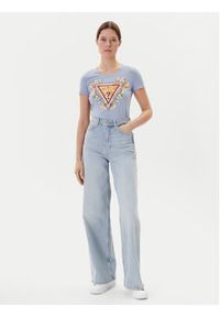 Guess T-Shirt W5YI08 J1314 Niebieski Regular Fit. Kolor: niebieski. Materiał: bawełna