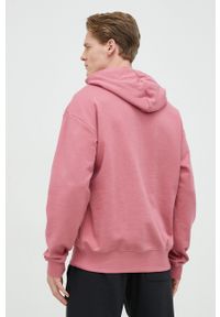 Adidas - adidas bluza męska kolor różowy z kapturem gładka. Typ kołnierza: kaptur. Kolor: różowy. Materiał: poliester, dzianina. Wzór: gładki #2