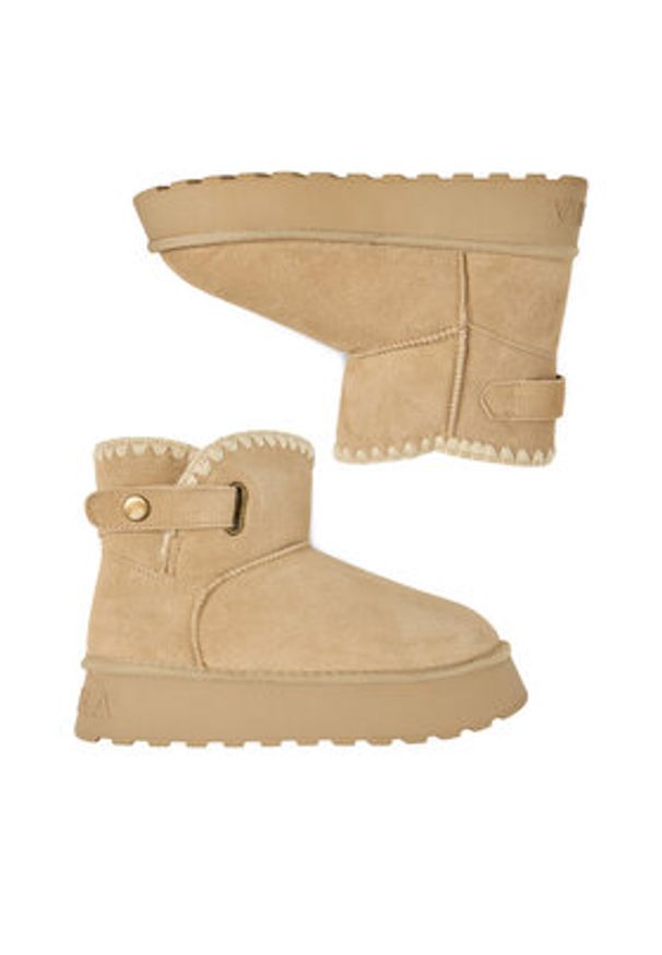 Badura Śniegowce EO-ANGELA-TS6296-01 Beżowy. Kolor: beżowy. Materiał: skóra, zamsz