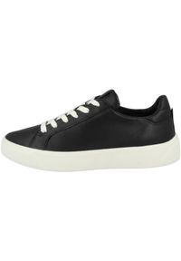 ecco - Buty do chodzenia damskie Ecco Sneaker Street Tray. Kolor: czarny. Materiał: skóra. Szerokość cholewki: normalna. Sport: turystyka piesza