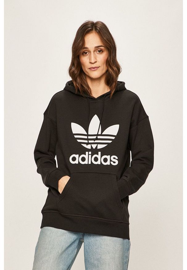 adidas Originals - Bluza. Kolor: czarny. Wzór: nadruk