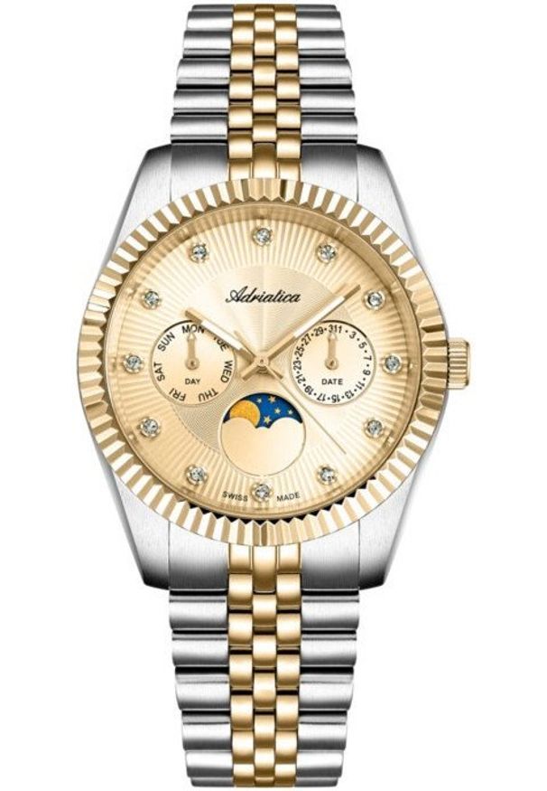 Zegarek damski Adriatica A3809.2141QF CYRKONIE srebrny. Kolor: srebrny