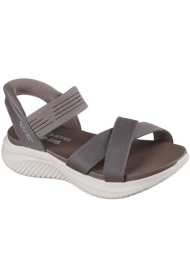 skechers - Sandały Skechers Ultra Flex 3.0 - Nev, Kobiety. Kolor: szary. Materiał: materiał