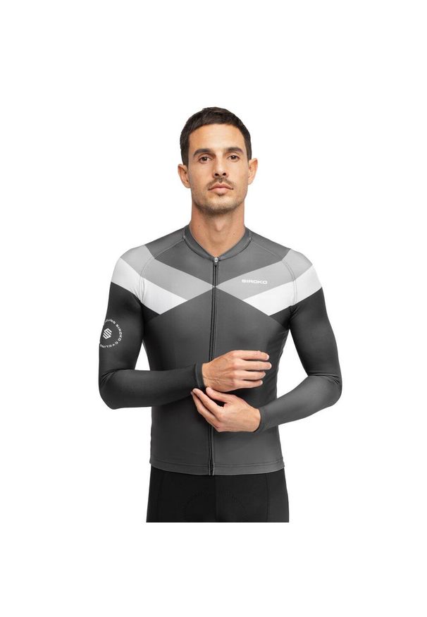 SIROKO - Męska koszulka rowerowa z krótkim rękawem Kolarstwo Siroko M2 Falzarego. Kolor: czarny. Długość rękawa: krótki rękaw. Długość: krótkie. Sport: kolarstwo