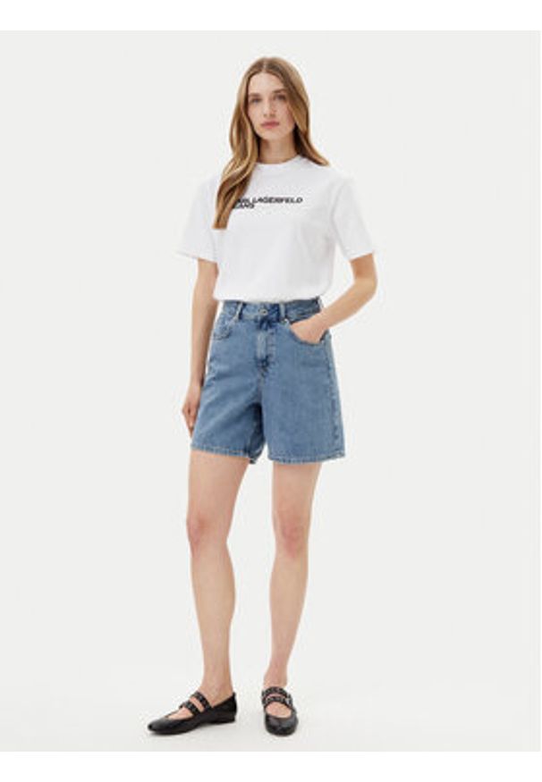 Karl Lagerfeld Jeans Szorty jeansowe A2W10041 Niebieski Relaxed Fit. Kolor: niebieski. Materiał: bawełna