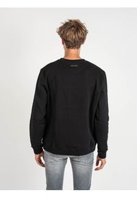 Les Hommes Bluza | LLH401-758P | Round Neck Sweater | Mężczyzna | Czarny. Okazja: na co dzień. Kolor: czarny. Materiał: bawełna. Wzór: nadruk. Styl: casual