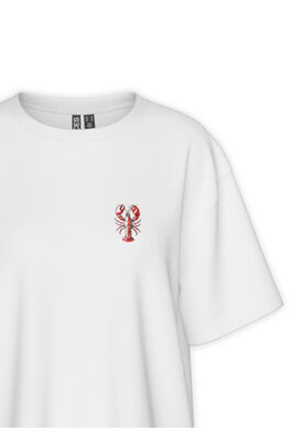 Pieces T-Shirt Tobster 17160811 Biały Oversize. Kolor: biały. Materiał: bawełna