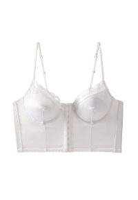 Intica - Biustonosz gorsetowy push-up z koronkowym wykończeniem Marjolaine. Kolor: biały. Materiał: koronka. Rodzaj stanika: push-up #1