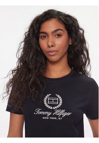 TOMMY HILFIGER - Tommy Hilfiger T-Shirt Flag Script WW0WW41761 Granatowy Slim Fit. Kolor: niebieski. Materiał: bawełna #6