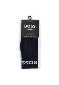 BOSS - Boss Zestaw 2 par wysokich skarpet męskich 50467707 Niebieski. Kolor: niebieski. Materiał: materiał #3