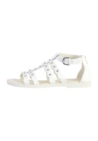 Geox - Sandały GEOX J SANDAL KARLY GIRL Biały. Kolor: biały. Materiał: syntetyk, skóra. Sezon: lato