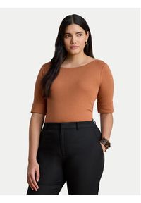 Lauren Ralph Lauren - LAUREN RALPH LAUREN T-Shirt Judy 200654963505 Pomarańczowy Regular Fit. Kolor: pomarańczowy. Materiał: bawełna #7