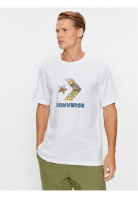 Converse T-Shirt Star Chevron Block Infill Ss Tee 10025280-A02 Biały Regular Fit. Kolor: biały. Materiał: bawełna