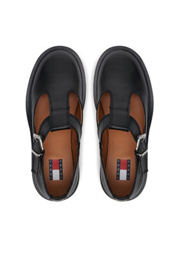 Tommy Jeans Półbuty Tjw T-Bar Mary Jane EN0EN02837 Czarny. Kolor: czarny. Materiał: skóra