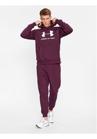 Under Armour Bluza Ua Rival Fleece Logo Hd 1379758 Bordowy Loose Fit. Kolor: czerwony. Materiał: bawełna #4