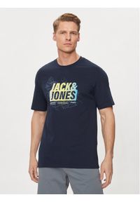 Jack & Jones - Jack&Jones T-Shirt Map 12257908 Granatowy Regular Fit. Kolor: niebieski. Materiał: bawełna