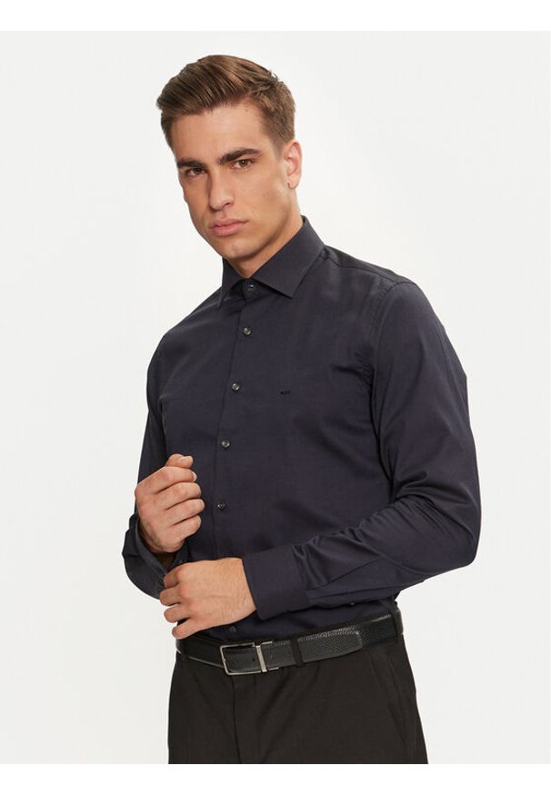 Michael Kors Koszula MK0DS01294 Granatowy Slim Fit. Kolor: niebieski. Materiał: bawełna