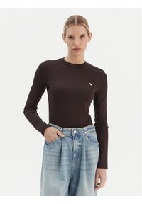 Guess T-Shirt V6RI00 KD741 Brązowy Slim Fit. Kolor: brązowy. Materiał: bawełna #1