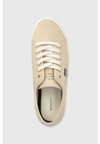 GANT - Gant tenisówki Pillox damskie kolor beżowy. Nosek buta: okrągły. Zapięcie: sznurówki. Kolor: beżowy. Materiał: guma