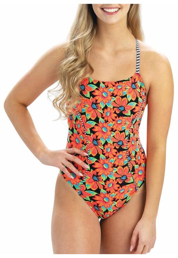 DOLFIN - Strój Kąpielowy Dolfin Revibe Electra Print Diamondback – Rozmiar 30. Kolor: pomarańczowy. Wzór: nadruk