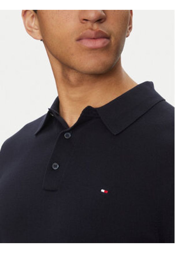 TOMMY HILFIGER - Tommy Hilfiger Polo Essential MW0MW37396 Granatowy Regular Fit. Typ kołnierza: polo. Kolor: niebieski. Materiał: bawełna