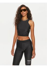 Versace Jeans Couture Top 76HAM227 Czarny Skinny Fit. Kolor: czarny. Materiał: syntetyk