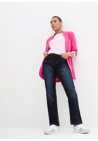 bonprix - Dżinsy straight, mid waist, z wygodnym paskiem. Kolor: niebieski #2