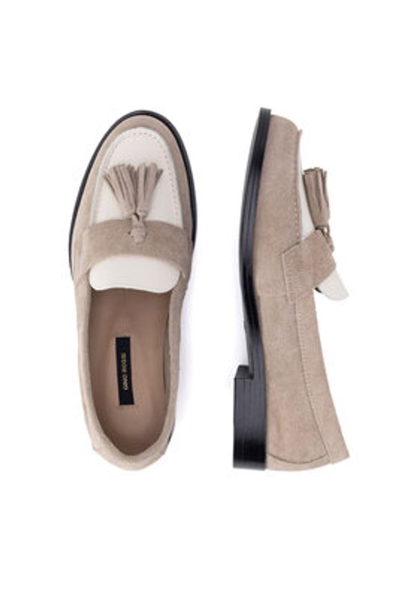 Gino Rossi Loafersy ELISA-E25-26390 Beżowy. Kolor: beżowy. Materiał: zamsz, skóra