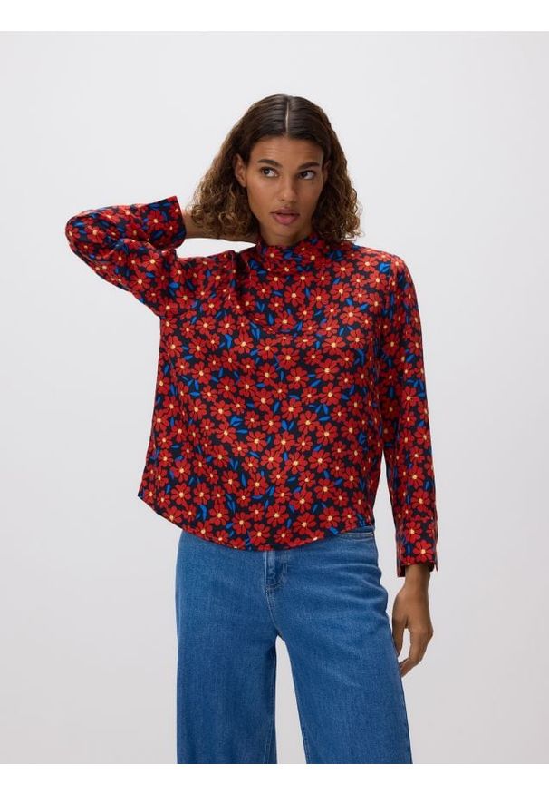 Reserved - Wzorzysta bluzka z wiskozy - wielobarwny. Materiał: wiskoza