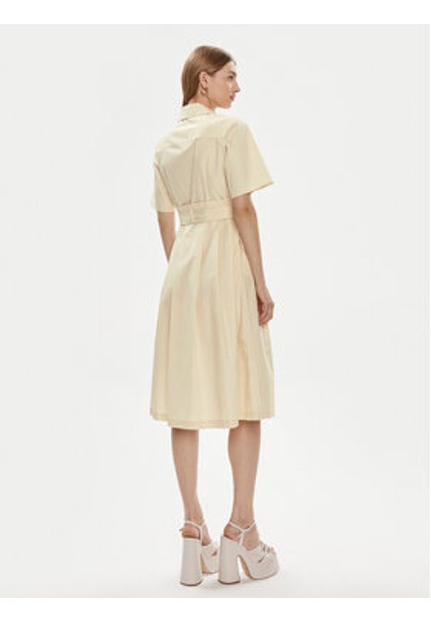 MAX&Co. Sukienka koszulowa Zeppa 2416221174200 Écru Regular Fit. Materiał: bawełna. Typ sukienki: koszulowe