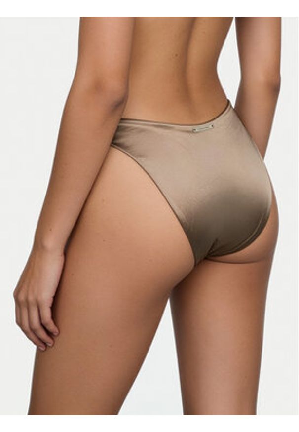 Calvin Klein Swimwear Dół od bikini LV00Q61116 Brązowy. Kolor: brązowy. Materiał: syntetyk